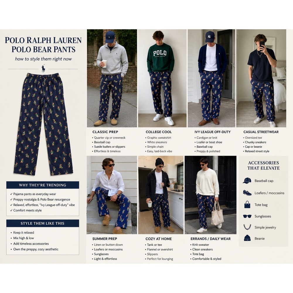 Polo Ralph Lauren Polo Bear Lounge Pajama Pants Navy Men's Large
